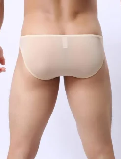 Men Brief Panties Apricot Thong Underwear