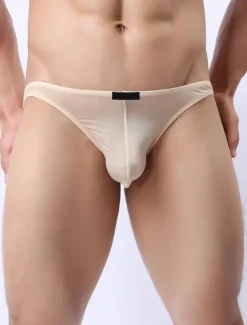Men Brief Panties Apricot Thong Underwear