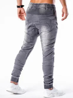 Men Jeans Chic Distressed Antique Design Skinny Blue Denim Pants