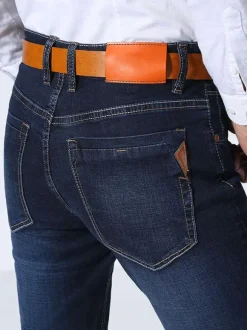 Men Jeans Chic Distressed Antique Design Skinny Light Sky Blue Denim Pants