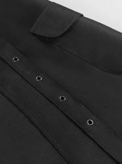 Men's Black Vintage Skirt Retro Polyester Grommets Retro Gothic Costumes