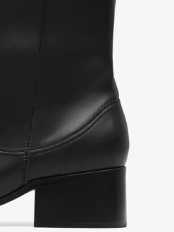 Men's Boots Chelsea Boots Black Leather Square Toe Ankle Short Boots