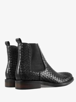 Men's Boots Chelsea Boots Black Cowhide Round Toe Short Ankle Boots