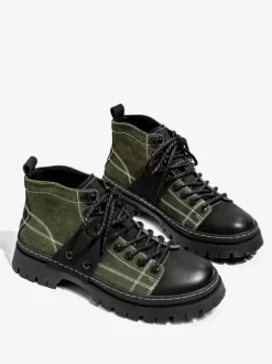 Men's Boots Work Boots Suede Leather Round Toe Combat Boots