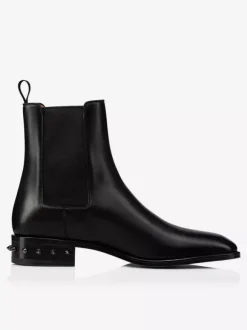 Men's Chelsea Boots Black Square Toe Ankle Prom Spikes Heel Boots
