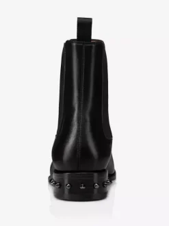 Men's Chelsea Boots Black Square Toe Ankle Prom Spikes Heel Boots
