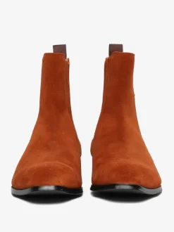 Men's Chelsea Boots Coffee Brown Micro Suede Upper Round Toe Ankle Prom Party Boots