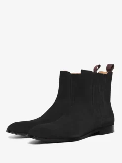 Men's Chelsea Boots Coffee Brown Micro Suede Upper Round Toe Ankle Prom Party Boots