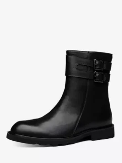 Men's Chelsea Boots Cowhide Chic Black Slip On Ankle Boots