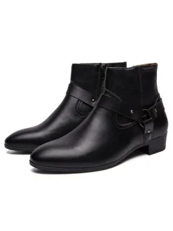 Men's Chelsea Boots Fabulous Buckle Pointed Toe Ankle Boots