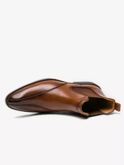 Mens Chelsea Boots Retro High Top Slip-on Leather Casual Shoes