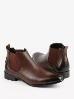 Men's Chelsea Boots Square Toe Slip On Flat Dress Ankle Boots