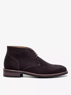 Men's Chukka Vintage Desert Deep Brown Suede Leather Round Toe Lace Up Boots