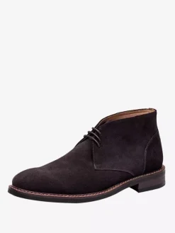 Men's Chukka Vintage Desert Deep Brown Suede Leather Round Toe Lace Up Boots