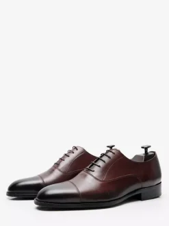 Men's Dress Shoes Genuine Leather Cap Toe Lace Up Oxford Shoes