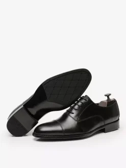 Men's Dress Shoes Genuine Leather Cap Toe Lace Up Oxford Shoes