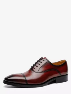 Mens Dress Shoes Leather Pointed Toe Formal Derbies Shoes Suitable For Office And Prom