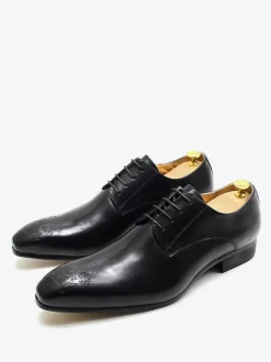 Men's Dress Shoes Modern Round Toe Cowhide Prom Wedding Shoes