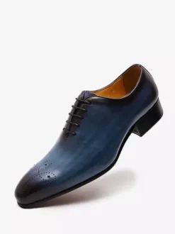 Mens Dress Shoes Oxford Shoes Quality Round Toe Cowhide Prom Wedding Shoes