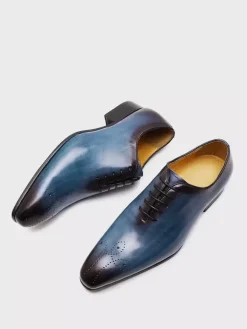 Mens Dress Shoes Oxford Shoes Quality Round Toe Cowhide Prom Wedding Shoes