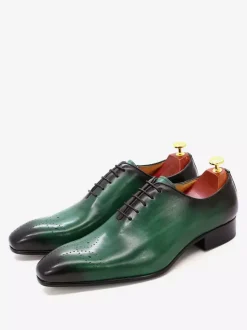 Mens Dress Shoes Oxford Shoes Quality Round Toe Cowhide Prom Wedding Shoes