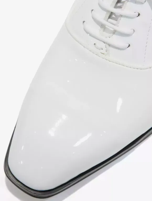 Mens Dress Shoes Pointed toe Lace-Ups Patent Leather Prom Wedding Shoes
