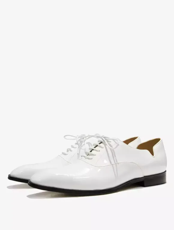 Mens Dress Shoes Pointed toe Lace-Ups Patent Leather Prom Wedding Shoes