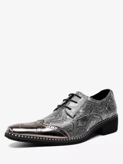 Men's Dress Shoes Quality Pointed Toe Strap Adjustable PU Leather
