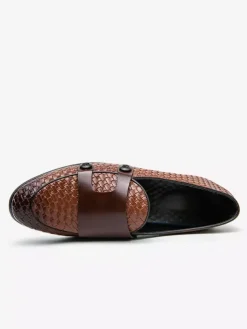 Men's Dress Shoes Round Toe Slip On Monk Shoes