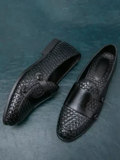 Men's Dress Shoes Round Toe Slip On Monk Shoes