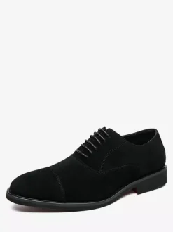 Men's Dress Shoes Round Toe Suede Leather Oxford Prom Homecoming Wedding Shoes
