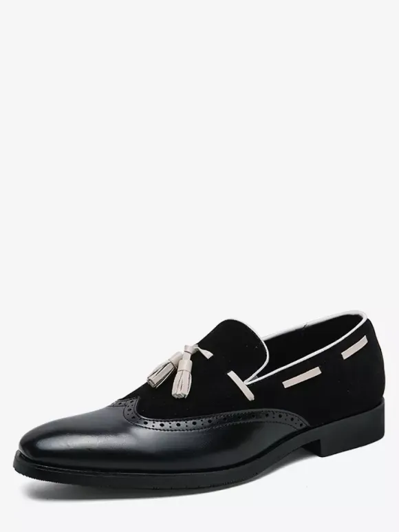 Men's Dress Shoes Round Toe Slip On Shoes With Tassels