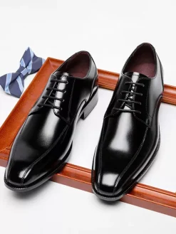 Men's Dress Shoes Round Toe Men's Derby Prom Party Wedding Shoes
