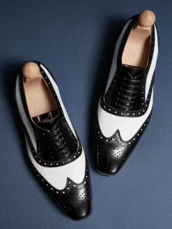 Men's Dress Shoes Square Toe Leather Brogue Oxford Prom Wedding Shoes