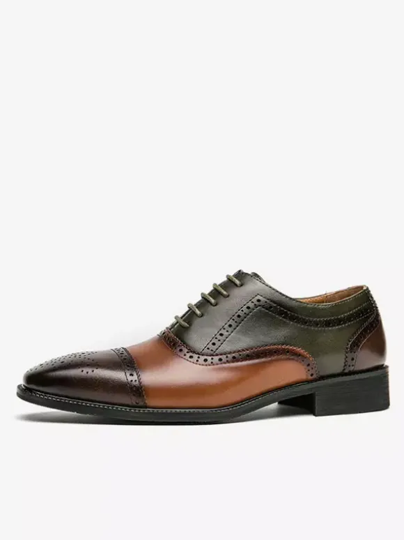 Men's Dress Shoes Stylish Square Toe Strap Adjustable PU Leather