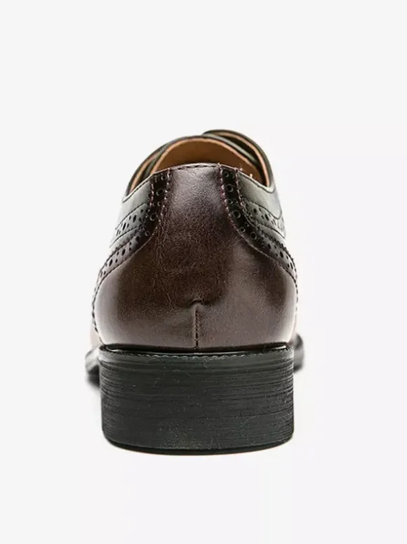 Men's Dress Shoes Stylish Square Toe Strap Adjustable PU Leather