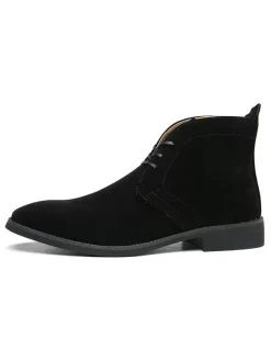 Men's Lace Up Desert Ankle Faux Suede Leather Chukka boots