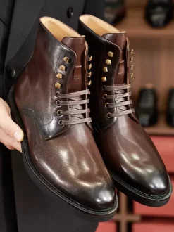 Men's Martin Work Boots Chic Black Short Dress Boots