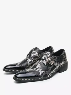 Mens Monk Loafers Oxford Dress Shoes Luxury Party Prom Slip-On Formal Shoes