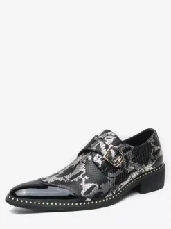 Mens Monk Loafers Oxford Dress Shoes Luxury Party Prom Slip-On Formal Shoes