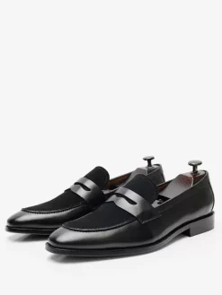 Mens Penny Loafer Shoes Suede Leather Artwork Prom Wedding Shoes