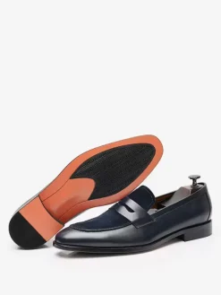 Mens Penny Loafer Shoes Suede Leather Artwork Prom Wedding Shoes