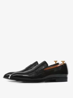 Men's Penny Loafers Modern Round Toe Slip-On Patent PU Upper Prom Party Wedding Shoes