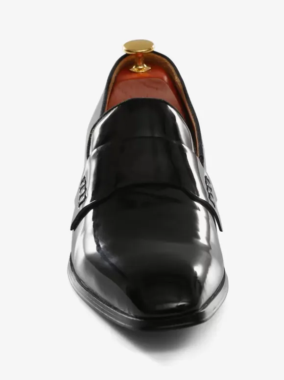 Men's Penny Loafers Modern Round Toe Slip-On Patent PU Upper Prom Party Wedding Shoes