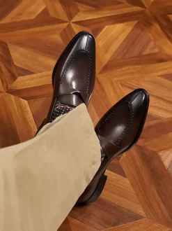 Men's Penny Loafers Slip On Cowhide Prom Wedding shoes