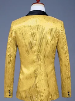 Men's Retro Sequni Top Retro Polyester Long Sleeves Performance Costume
