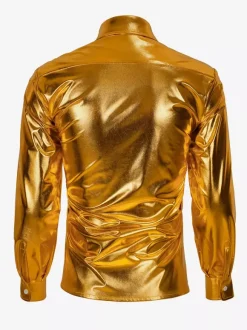 Men's Retro Silver Set Retro 70's Disco Rock Performance Dancing Wear