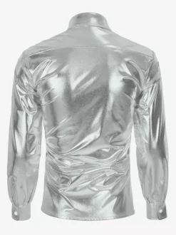 Men's Retro Silver Set Retro 70's Disco Rock Performance Dancing Wear