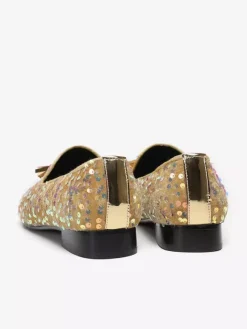 Mens Rivets Loafer Shoes Sequins Pointed Toe Cowhide Tassel Glitter Prom Wedding Shoes