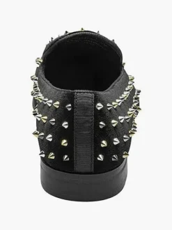 Mens Rivets Loafer Shoes Slip-On Square Toe Micro Suede Upper Prom Party Wedding Shoes